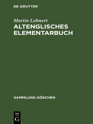 cover image of Altenglisches Elementarbuch